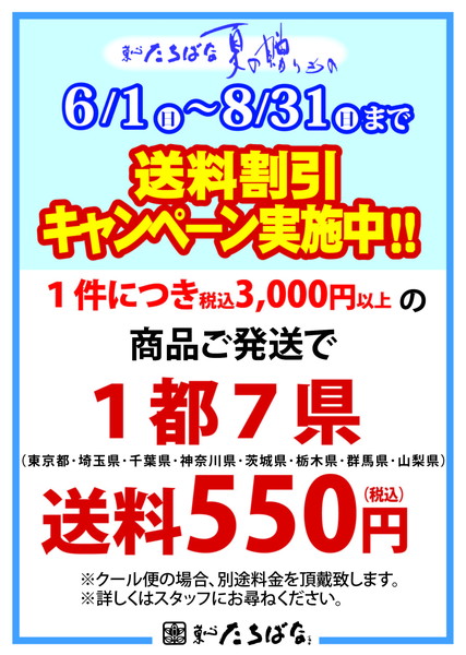 夏の送料キャンペーン